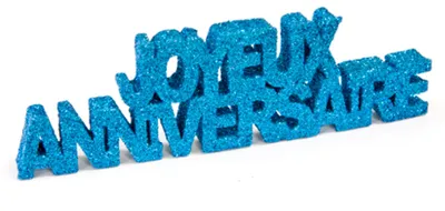 Produktbild von Türkis glitzernde Tischdeko Alles Gute zum Geburtstag 3D 12 x 3,8 x 0,8 cm -