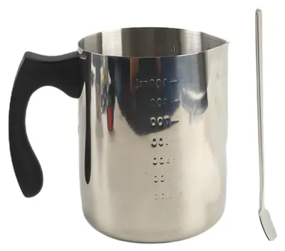 Wachsschmelztopf 900 ml, Edelstahl, hitzebeständiger Griff, inkl. Löffel