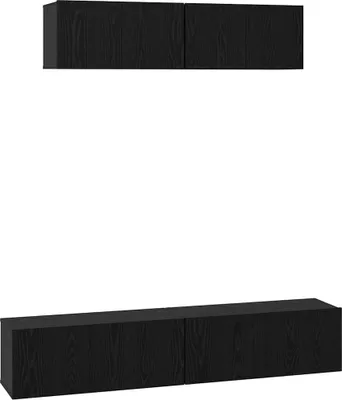 Immagine prodotto di vidaXL Set di mobili TV 4 pezzi in rovere nero, materiale a base di legno