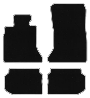 Produktbild von Fußmatten Automatten Velours Schwarz/Silber für BMW 5 F11 2010-2013 Set 4-tlg