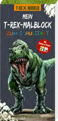 Image de Mon bloc de dessin T-Rex pour la rentrée scolaire avec crayons de couleur et pinceaux (T-Rex World)