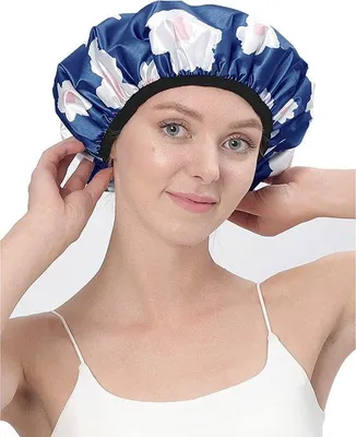 Image de Bonnet de douche pour femmes - Convient aux cheveux longs - Réglable à différentes longueurs