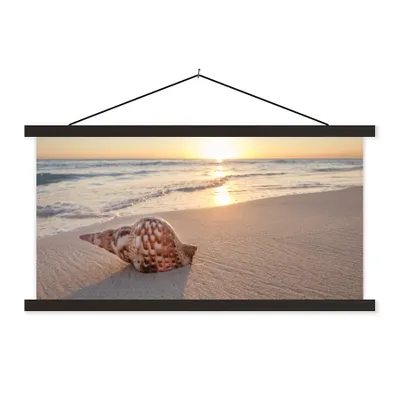 Produktbild von MuchoWow® Textilposter Muschel - Strand - Himmel 60x30 cm mit schwarzem Rahmen - Textilien