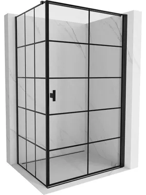 Obrázek produktu pro Mexen Mist-B sprchový kout otočný pravý 90 x 110 cm, černá mřížka, černý - 8A2T-090-110-70-77-P