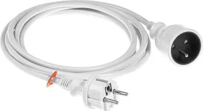 Zdjęcie produktu dla Przedłużacz jednogniazdowy, IP44, 16A, H03VV, 3x1,5, 5m, BIAŁY W-97416 PLASTROL