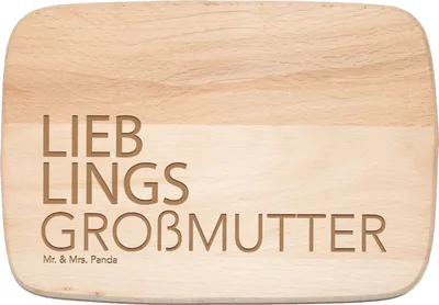 Produktbild von Mr. & Mrs. Panda Schneidebrett Großmutter - Transparent - Geschenk, Holzbrett, Spruch, Enkel, vesperbrett, Geschenkidee, Enkelkind, Omma, Enkelin, Frühstücksbrett