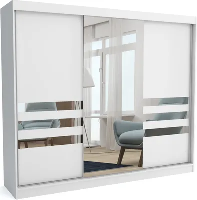 Produktbild von Moderner Schiebetürenschrank ERIC 250 cm (WEISS)