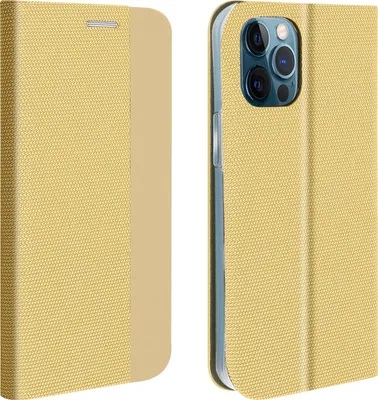 Produktbild von Avizar, Stoffhülle (Soft-Touch) mit Standfunktion für Apple iPhone 12 Pro Max, Gold