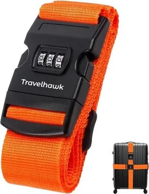 Produktbild von Travelhawk Kofferriem – 180 cm Bagageriem met Cijferslot