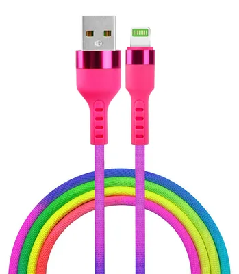 Immagine prodotto di Cavo USB-A-Lightning Setty per Apple iPhone, 1,2 m, 2,1 A, colori dell'arcobaleno, 10,5 W