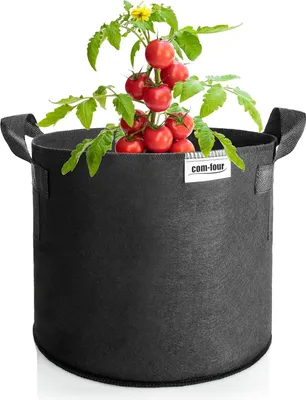 Obrázok produktu pre 5 x výsadbové vrecia po 60 litrov na zemiaky, nádoba na paradajky s držadlami, výsadbové vrece, kvetináč na paradajky, ochranný vak na rastliny (60 l, 5 kusov)