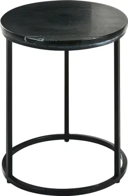 Produktbild von BELIANI Beistelltisch Schwarz Marmor mit Metallgestell Rund ⌀ 40 cm Modernes Design Couchtisch Sofatisch Ablagetisch Wohnzimmer