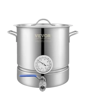 Image de Chaudière pour brassage maison, 5 gallons, acier inoxydable avec double indicateur de température
