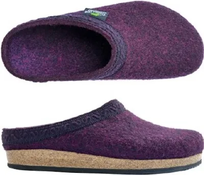 Image de Pantoufle en feutre de laine Stegmann, couleur magenta foncé, tailles 36-42, référence 108 8816, taille européenne : 40