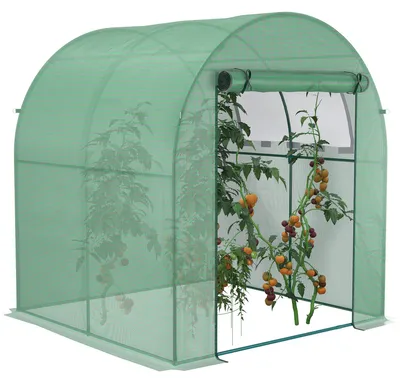 Productafbeelding van Kas, rollende deur, netramen, groen