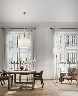Immagine prodotto di Piantana in Metallo Ottone Spazzolato e Vetroceramica Multicolor, Paralume Avana, H 170 cm, 1x E27, Stile Classico ed Elegante - Perenz