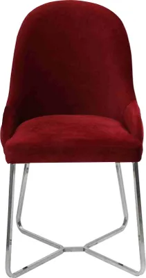 Image de Roter Esszimmerstuhl Designer Küchenstuhl Luxuriöser Edelstahl Lehnstuhl
