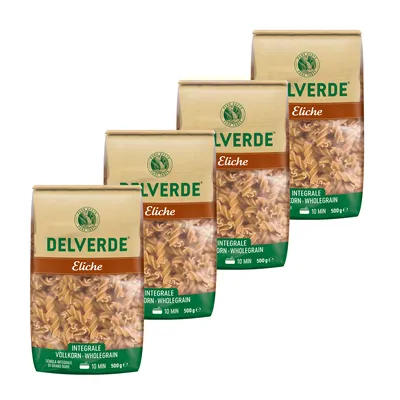 Image de Delverde Eliche Integrale pâtes complètes 500g paquet de 4