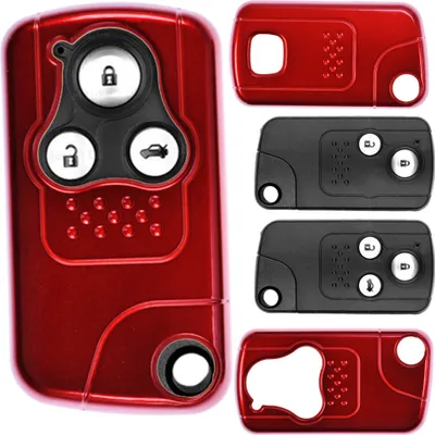 Produktbild von Auto Schlüssel Kunststoff Hülle ABS Plastik Schutz Cover Rot kompatibel mit Honda Civic Jazz CR-V KEYLESS SMARTKEY
