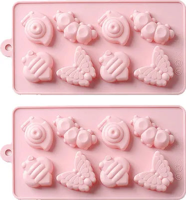 Obrázek produktu pro CANDeal Sada 2 silikonových forem Hmyz Silikonová mýdlová forma Čokoládové formy, Pečící forma na čokoládu, cupcakes, dort, domácí muffinová forma Dortová dekorace Mýdlová forma