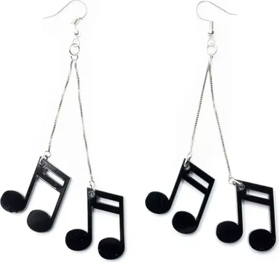 Produktbild von Sechzehntelnoten Ohrringe Miniblings Hänger Noten Note Musik Acrylglas schwarz
