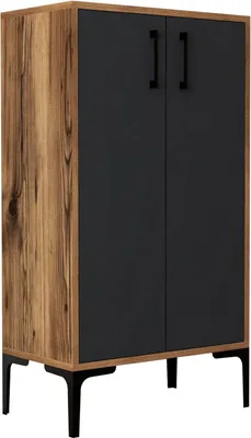 Immagine prodotto di Dmora Scarpiera Axarix 35x60x111h cm Marrone Noce, 8 Paia 2 Ante