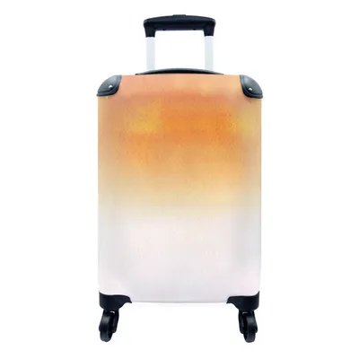 Produktbild von MuchoWow® Koffer Handgepäck Trolley Rollkoffer Kleine Reisekoffer mit 4 Rollen - Aquarell - Orange - Weiß - Cabin Size < 55x40x23 cm & 55x40x20 cm - Fotokoffer - Kabinenkoffer - Boardgepäck - Reise-Box - Reisekoffer - Reisegepäck - Koffer mit Bild - Trolley für Kinder