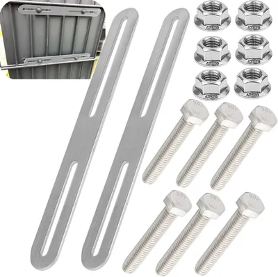 Obrázok produktu pre Držiak na poštovú schránku z nehrdzavejúcej ocele, 280 x 24 mm, 2 kusy, určený pre ploty z dvojitého pletiva