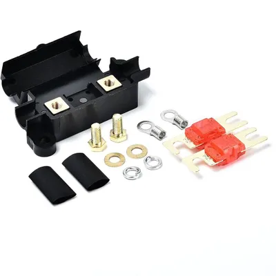 Obrázek produktu pro Držák pojistek 58V se 2 mini pojistkami ANL 50A + 4mm přípojky