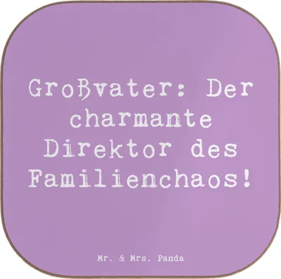 Produktbild von Mr. & Mrs. Panda Untersetzer für Gläser Spruch Großvater Direktor - Lavendeltraum - Geschenk, handgemacht, Opa, Tasse, Holzuntersetzer, Familie, Lebensweisheit, Coaster