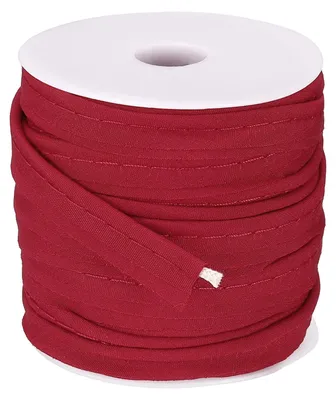 Schrägband mit Kordel, 1,95 cm, 22,9 m, Baumwolle, Braun/Rot