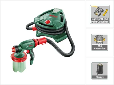 Zdjęcie produktu dla Bosch PFS 5000 E, Farba, 1 l, Drewno, 0,5 l/min, 2,5 m/s², 1,5 m/s²