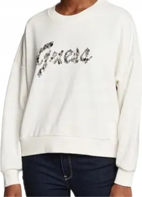 Imagen del producto de GUESS MANILA, sudadera para mujer, color blanco, talla XS, estilo urbano elegante