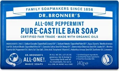 Productafbeelding van Dr. Bronner'S Barsoap Pepermunt (140 gr)