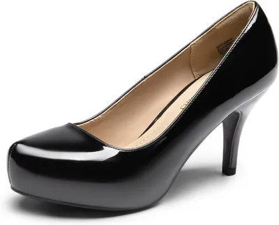 Productafbeelding van Damespumps met stiletto-hak en plateauzool van kunstleer, pull-on model, maat 8 US