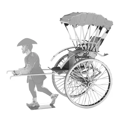 Obrázok produktu pre Metal Earth Japanese Rickshaw, Model rikše, Montážna sada, Japanese Rickshaw, Akékoľvek pohlavie, Kov, Mierne