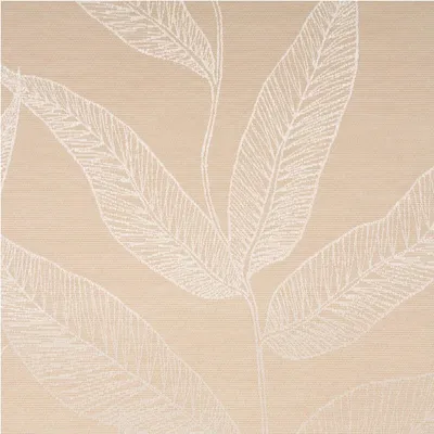 Produktbild von Dekostoff Meterware Jacquard Doubleface Blätter natur wollweiß Gemrany 140cm
