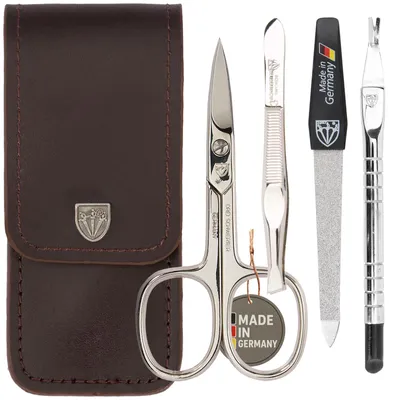 Produktbild von Nagelpflegeset Nagelpflege-Set Maniküre-Set - 4-teilig - Etui - Braun