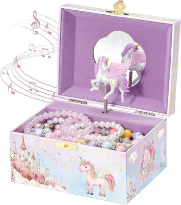 Produktbild von Kinder-Musik-Box, Schmuck-Box mit Melodie, Unicorn Schmuck-Box für Mädchen mit verzaubernden Klängen