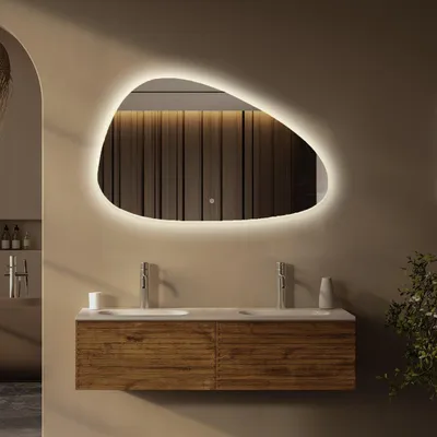 Produktbild von LOMAZOO Badezimmerspiegel mit Beleuchtung Asymmetrisch - 120 x 75 - Sevilla