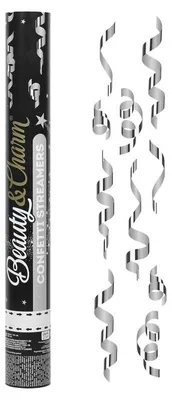 Immagine prodotto di Cannone per coriandoli con stelle filanti argento 40 cm