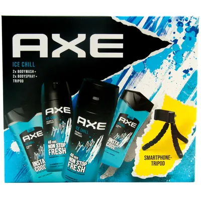 Produktbild von Axe Geschenset "Ice Chill"  Inhalt: 2 x 250ml Duschgel 2 x 150ml Bodyspray 1 x Handyhalter