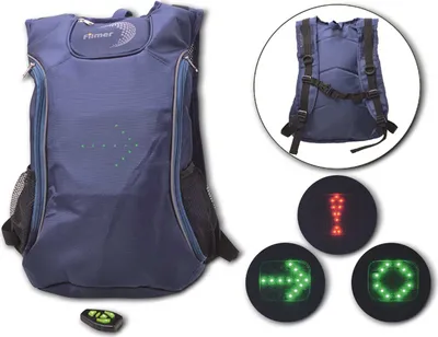 Produktbild von FILMER Rucksack 46400, mit Blinkfunktion, 16 L, blau