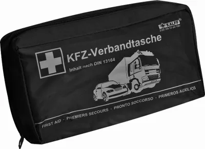 Produktbild von KALFF KFZ Verbandtasche "Kompakt" Inhalt DIN 13164 schwarz