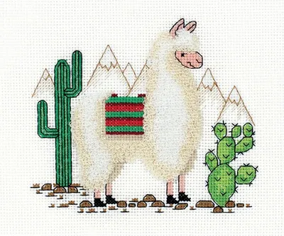 Zdjęcie produktu dla Zestaw do haftu krzyżykowego Klart "Lama" 15,5x14cm, wzór liczony