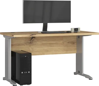 Produktbild von Schreibtisch – Bürotisch – Büroschreibtisch – Artisan Eiche – 135 cm – moderner Computer Schreibtisch mit Metallbeinen und großer Arbeitsfläche