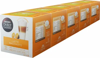 Produktbild von Nescafé Dolce Gusto Latte Macchiato, Kaffee, Kaffeekapsel, 5er Pack, 5 x 16 Kapseln (40 Portionen)
