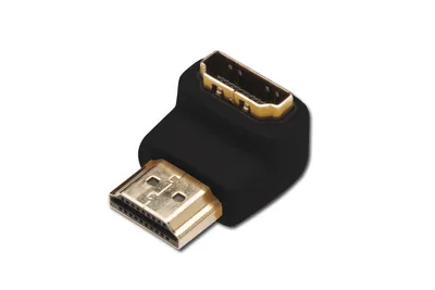 Zdjęcie produktu dla Digitus Adapter HDMI, pod kątem 90°, HDMI Type A (Standard), HDMI Type A, Czarny