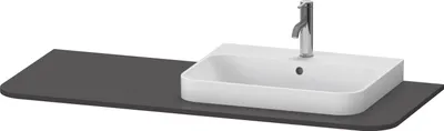 Image de Duravit Happy D.2 Plus Console 1300x550 mm, 1 découpe à droite, pour meuble sous-lavabo HP4942, HP4962, HP4972, HP031KR8080