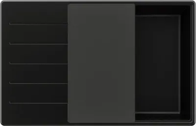 Produktbild von PRIMAGRAN Spülbecken Alles Schwarz 78x50cm, Granitspüle 1 Becken + Ablauf-Set + Schneidebrett, Küchenspüle ab 60er Unterschrank - Kopenhagen